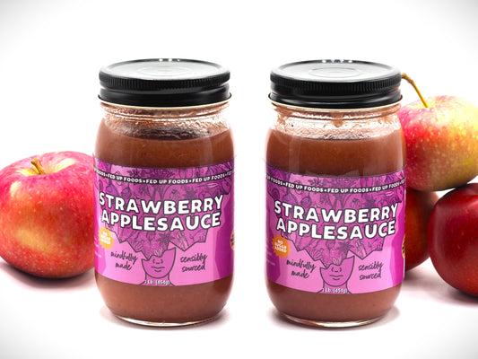 Fed Up Foods Strawberry Applesauce 2 pack wisconsin produce organic ingredients