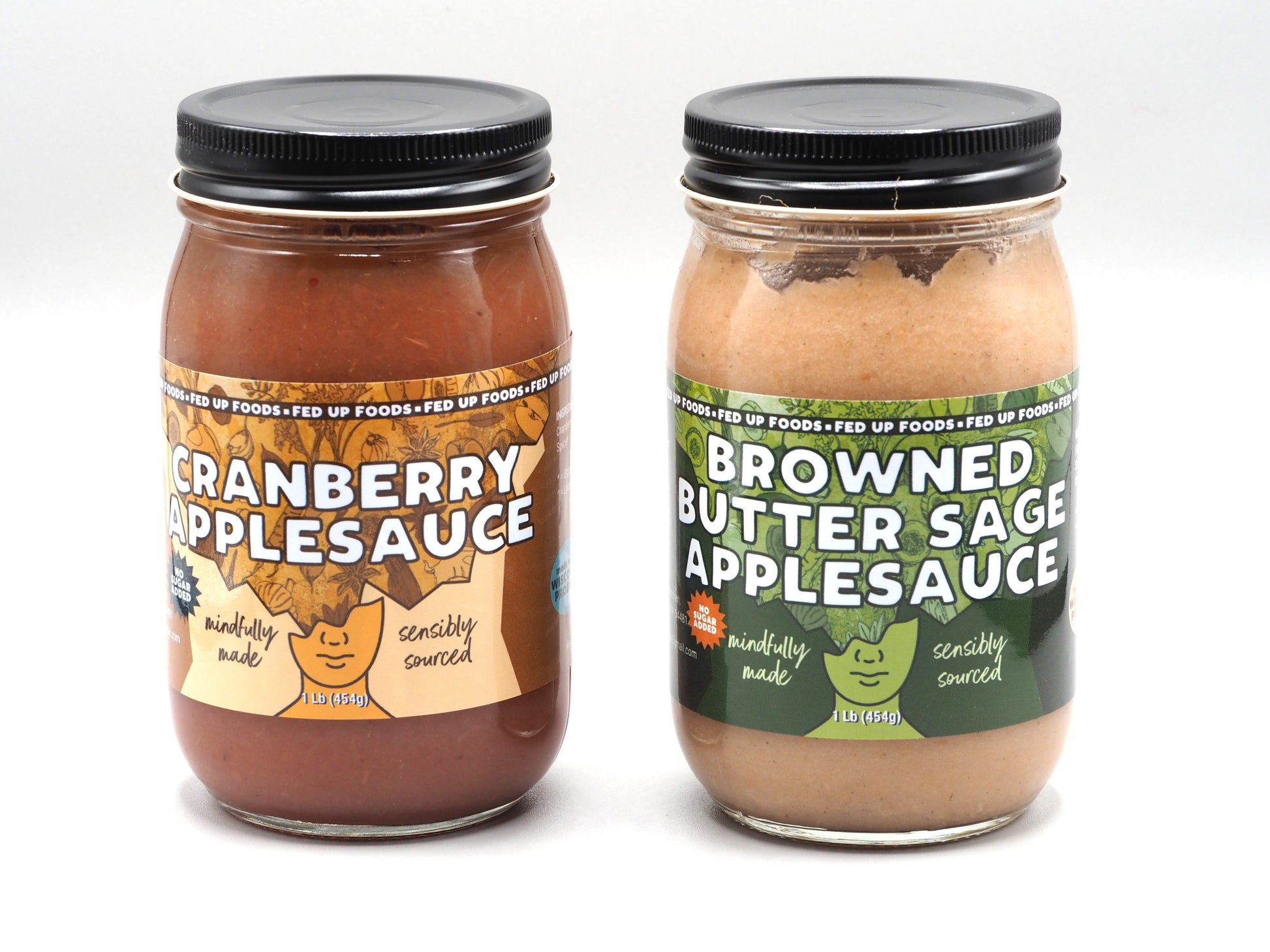 Fed Up Foods Cranberry Applesauce and Browned Butter Sage Applesauce in a 2 pack build your own variety pack