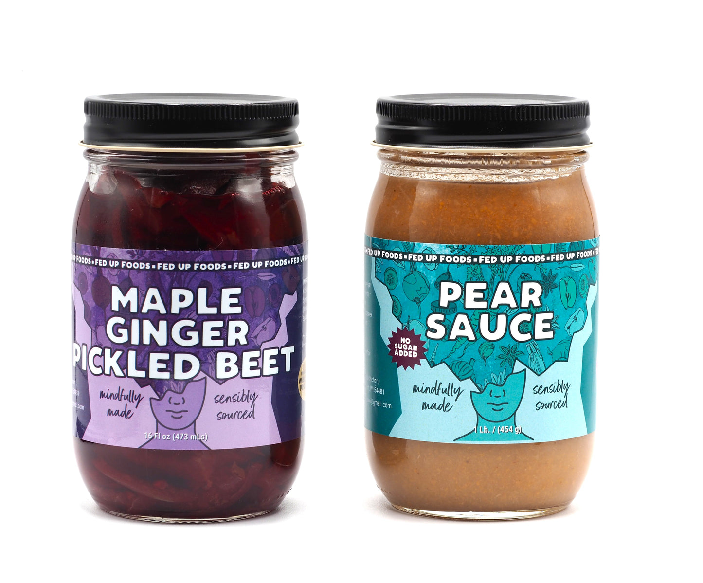 Fed Up Foods Maple Ginger Pickled Beet and Pear Sauce in a 2 pack Build your own variety pack