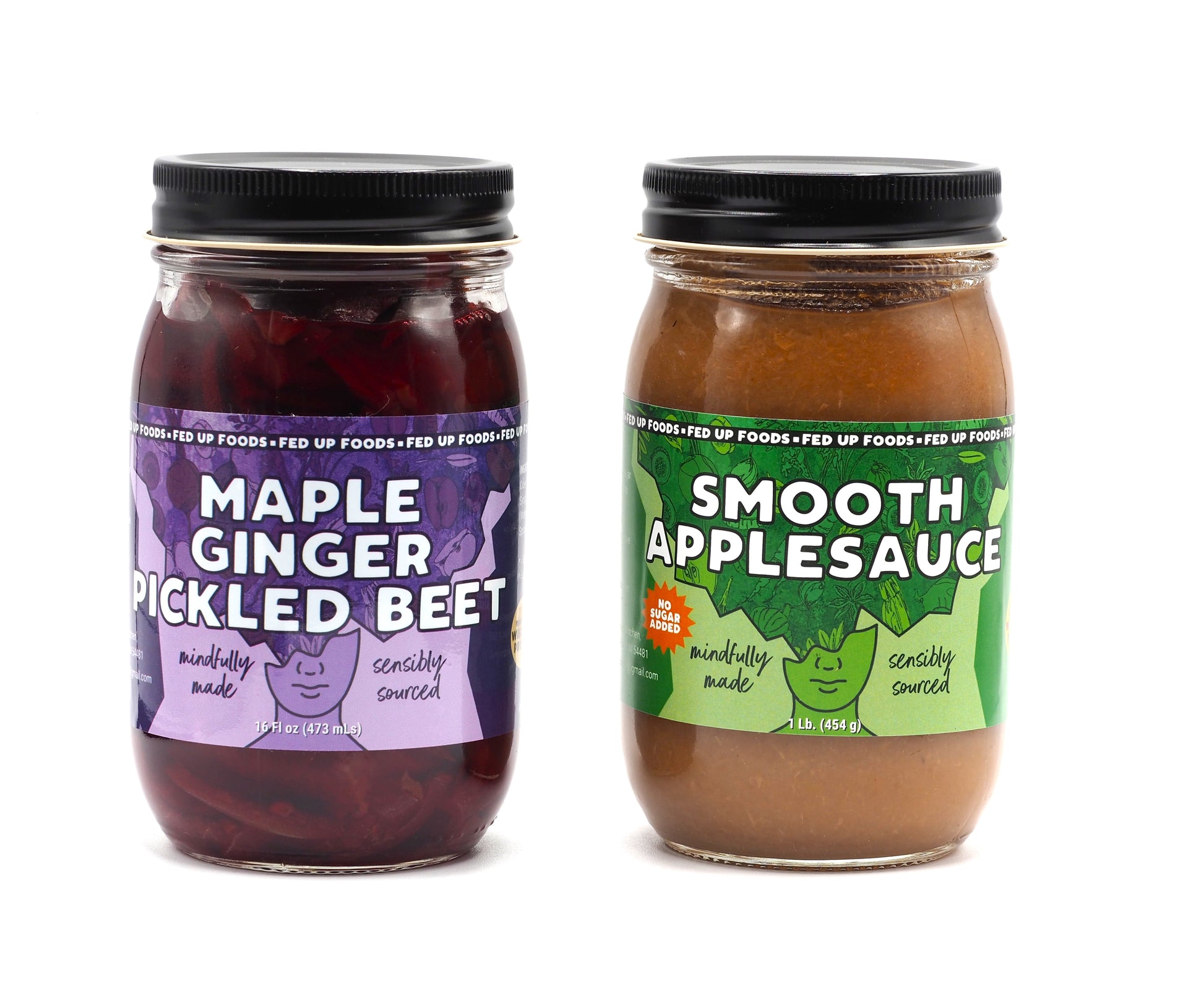 Fed Up Foods Maple Ginger Pickled Beet and Smooth Applesauce in a 2 pack build your own variety pack