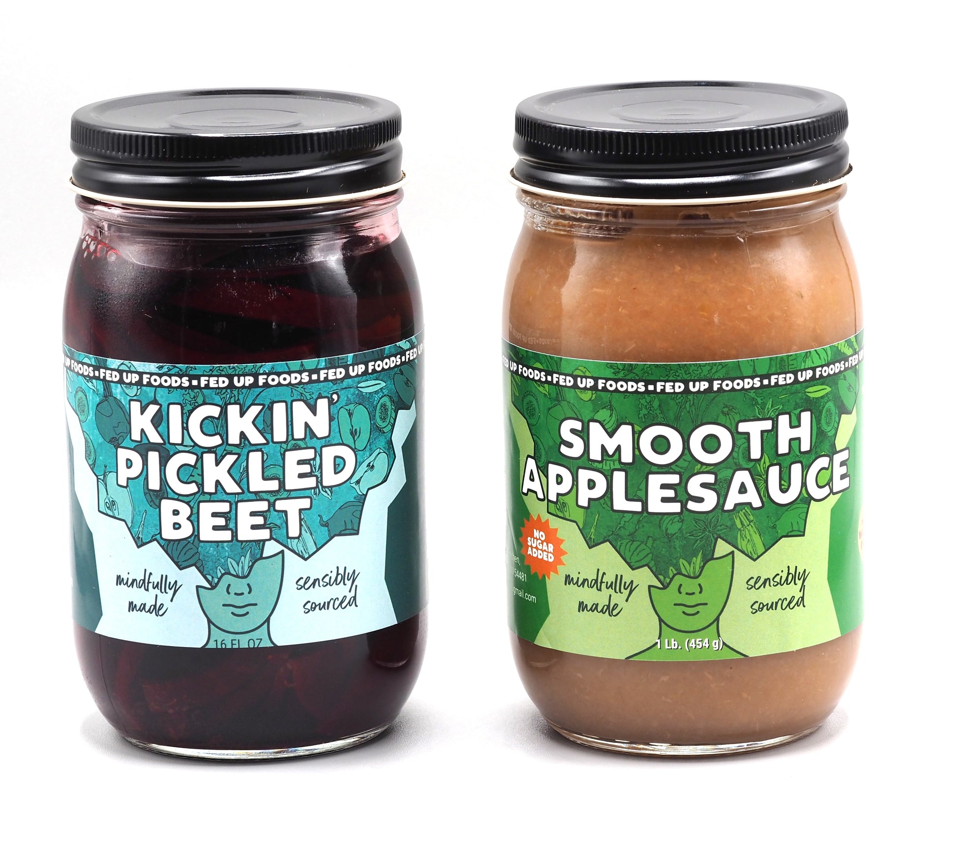 Fed Up Foods 2 pack variety pack with kickin' pickled beet and smooth applesauce