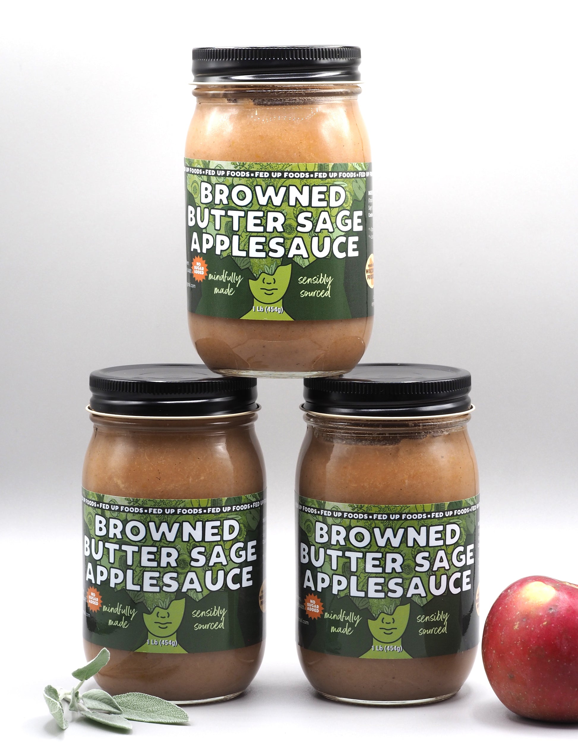 Fed Up Foods Browned butter sage applesauce 3 pack