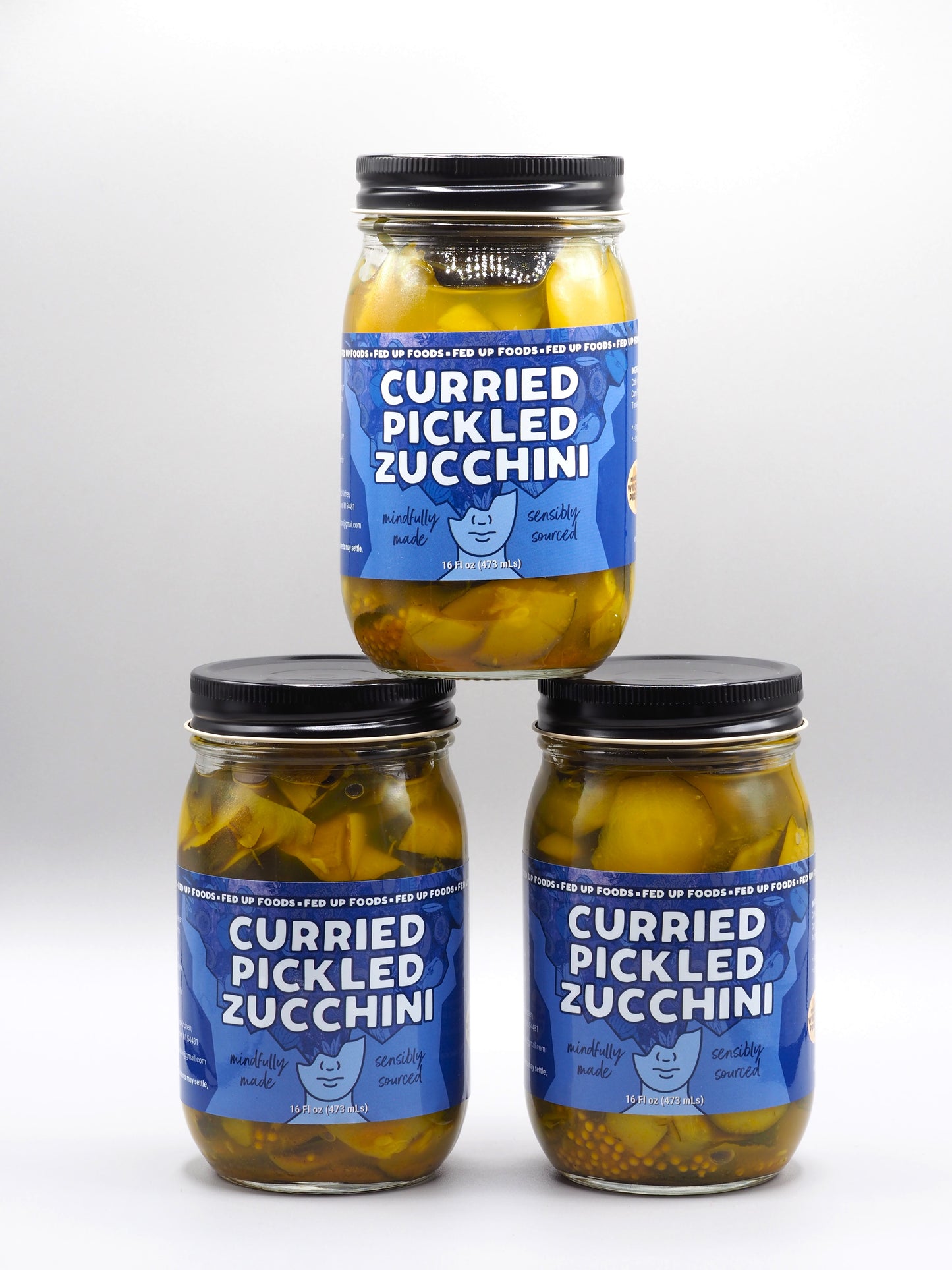 Fed Up Foods Curried Pickled Zucchini 3 pack