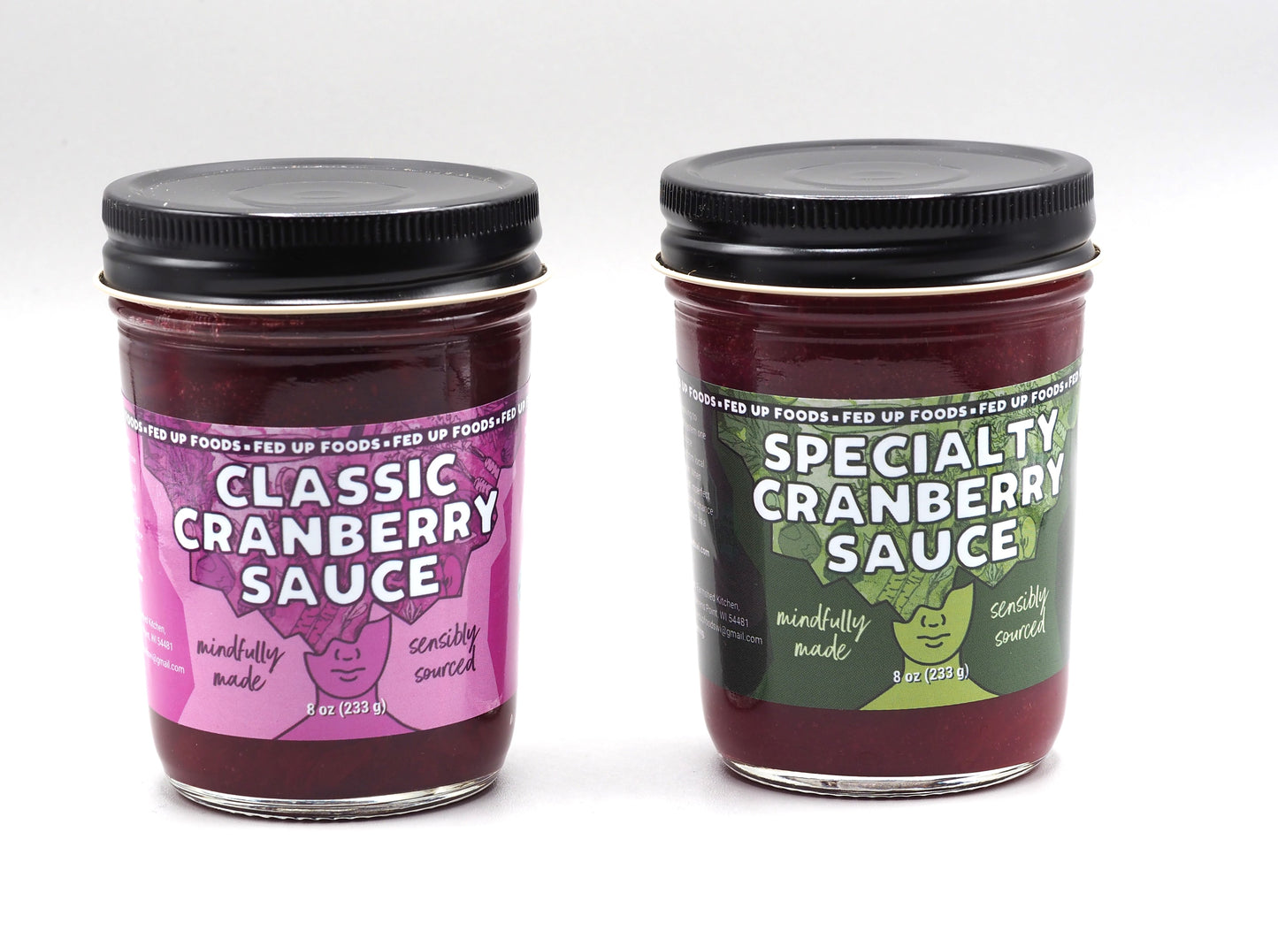 Fed Up Foods variety pack 2 pack 8 oz jars classic cranberry sauce dill pickle relish specialty cranberry sauce